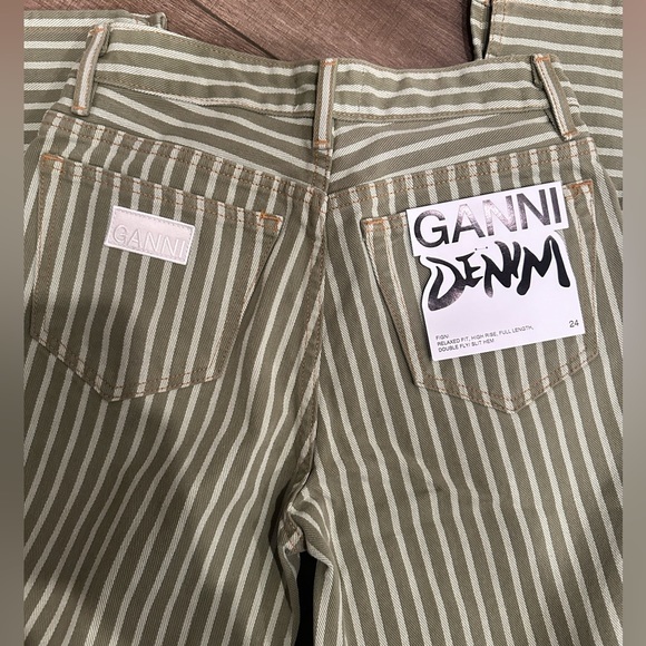 GANNI stripe logen green pant - Picture 6 of 6